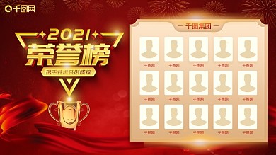 简约大气立体字荣誉榜展板设计