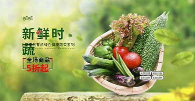 蔬菜生鲜果蔬海报电商banner