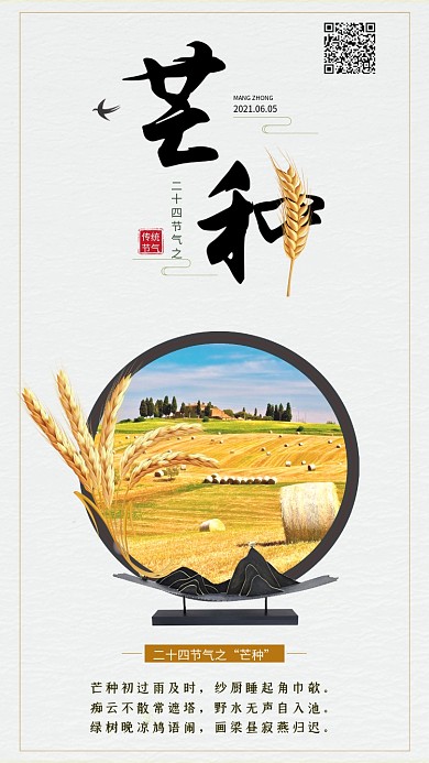 芒种节气手机用图设计模板
