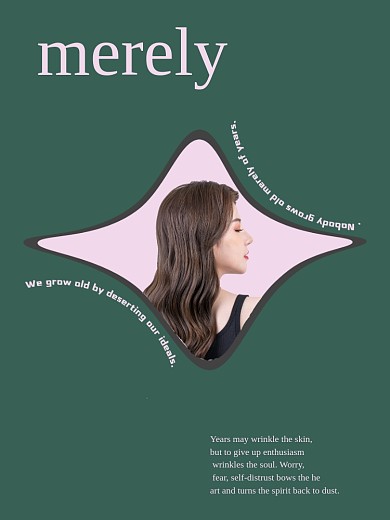 高级模特色彩撞击搭配杂志日系海报