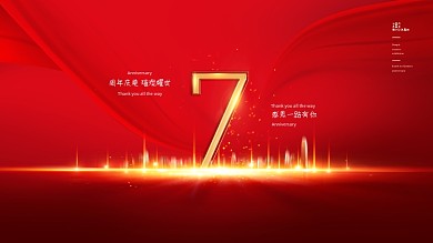 周年庆简约创意展板