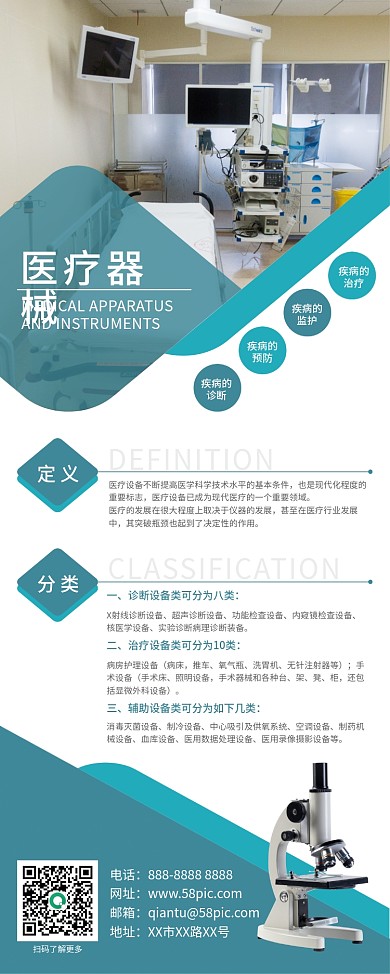 24先进医疗器械疾病的诊断系统mri医疗器械宣传易拉宝展板