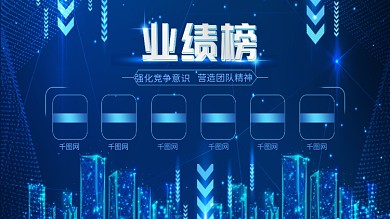 业绩榜荣誉榜科技风展板