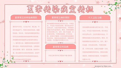 小清新夏季传染病宣传栏展板