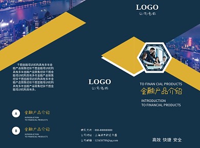 大气高档金融产品介绍宣传三折页
