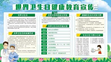 世界卫生日健康教育宣传栏