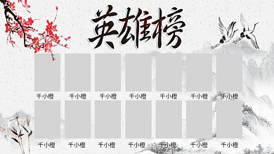 英雄榜业绩榜状元榜企业中国风水墨喜报展板