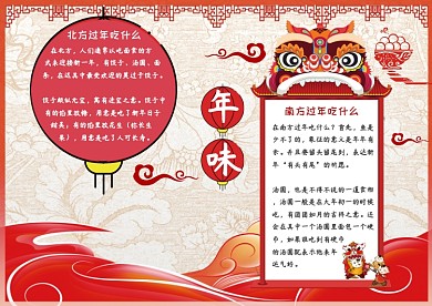 舌尖上的年味中国风剪纸手抄报