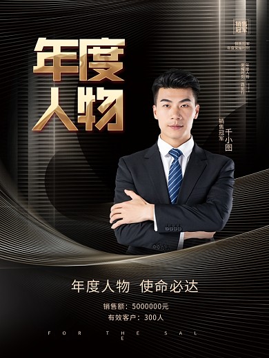 黑金大气年度人物公司企业年终盛典海报