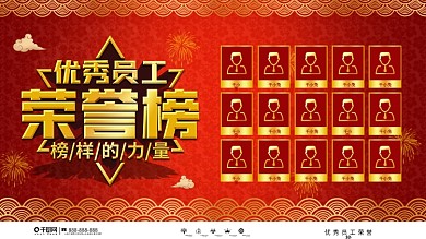 喜庆风年度优秀员工荣誉展板