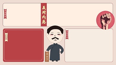 打工人反对内卷觉醒年代电脑分区壁纸