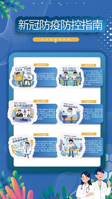 新冠疫情防疫防控指南注意事项海报