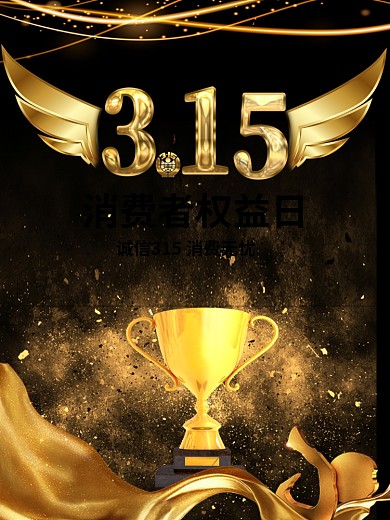 大气翅膀黑金色风315世界消费者维权日
