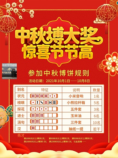 浓情中秋博饼宣传海报