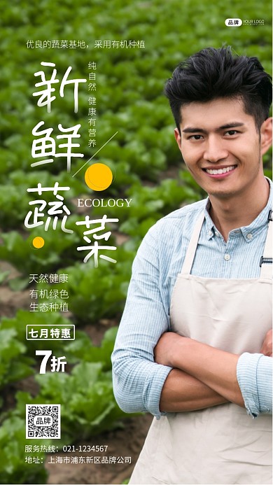 新鲜蔬菜天然有机生态种植摄影图海报