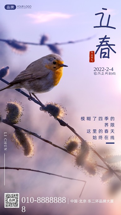 传统节气立春摄影图海报