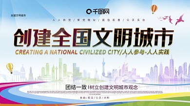 创建文明城市展板