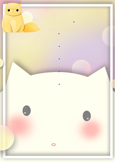 猫咪卡通主题信纸模板