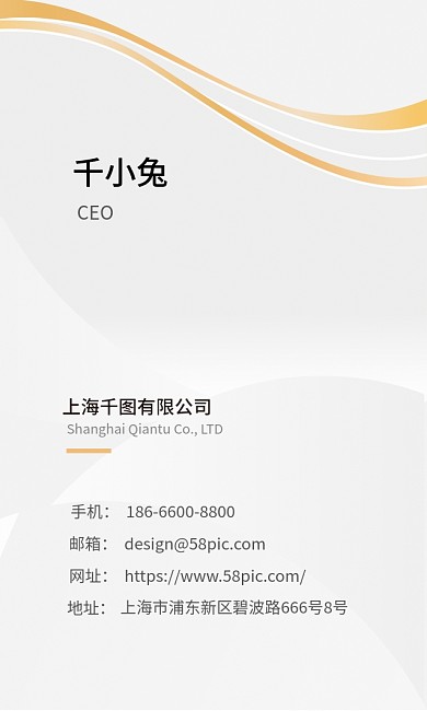 商务风简约时尚高档金色尊贵白金名片