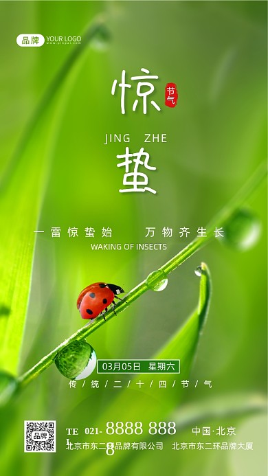 惊蛰节气二十四节气摄影图海报