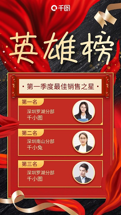 红色喜报英雄榜喜庆手机海报