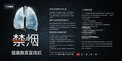 简约大气黑色禁烟健康教育宣传展板