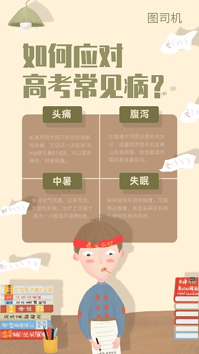 应对高考常见病海报