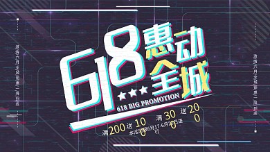 618惠动全城抖音风促销展板设计