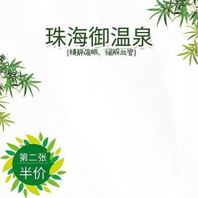 冷色系简洁清新植物叶子产品主图模板