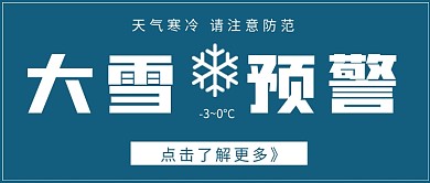 简约大雪预警宣传