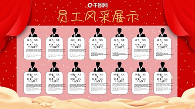 员工风采展板光荣榜优秀员工介绍展示公司