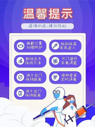 防控疫情不松懈海报通知防疫指南温馨提示