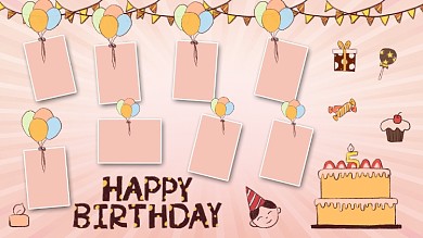 生日海报照片墙