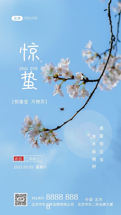 惊蛰节气二十四节气摄影图海报