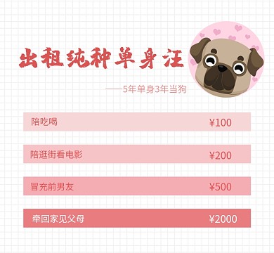 狗出租纯种单身汪朋友圈封面