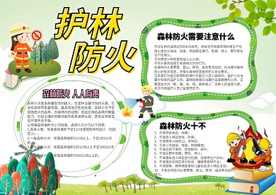 护林防火手抄报