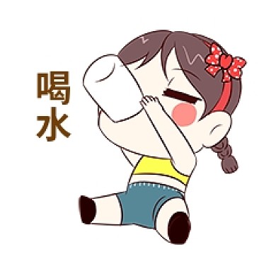 女孩喝水表情包