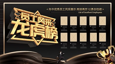 黑金企业员工风采龙虎榜展板