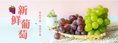 夏季水果葡萄促销banner