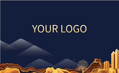 创意时尚高端金色地产名片