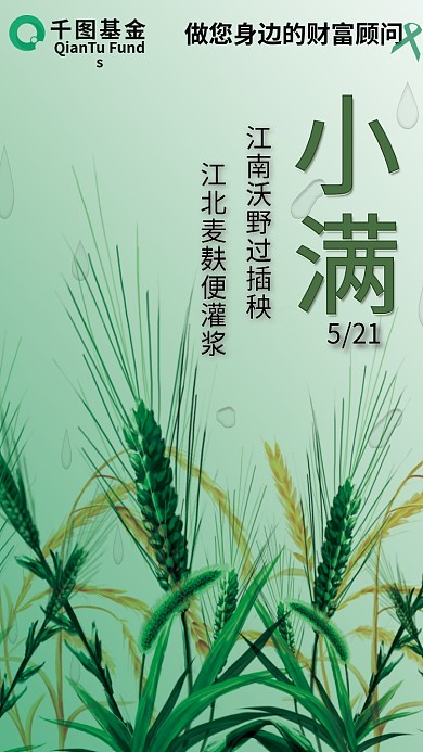 理财宣传小满节气借势海报