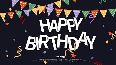 祝你生日快乐祝福模板简约大气可爱宣传海报