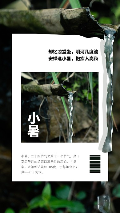 二十四节气小暑插画海报