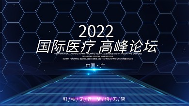 互联网色大气简约国际医疗高峰论坛企业展板