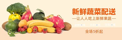 美团新鲜蔬菜促销海报