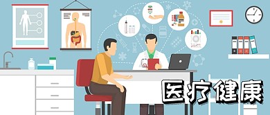 卡通医疗健康主题公众号首图