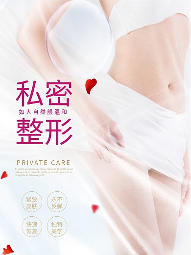私密整形医疗女性简约原创海报