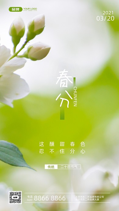 二十四节气节日春分传统节日宣传推广摄影图手机海报