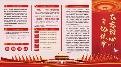 不忘初心牢记使命党建宣传四折页
