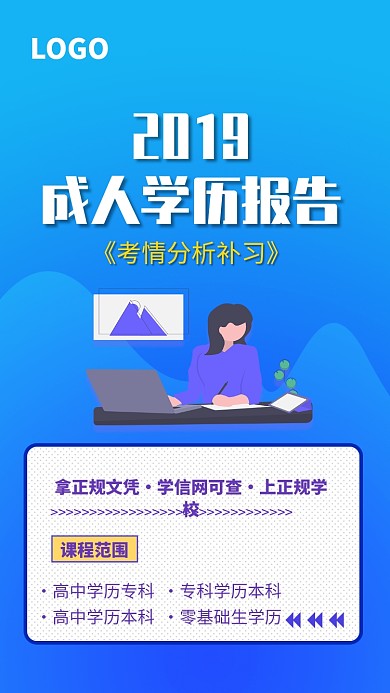 成人高考学历报告海报